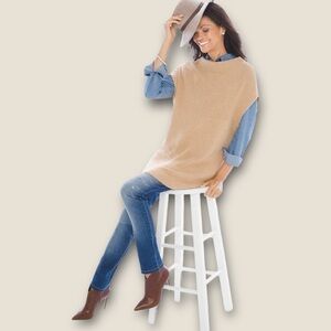 Chico’s Petite Elle Pullover Tan 2P